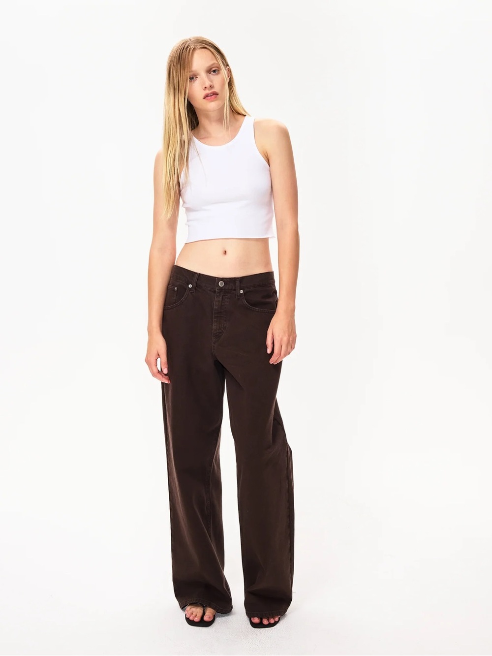 Kylie Jenner KHY Wide Leg Jeans in Chocolate Brown